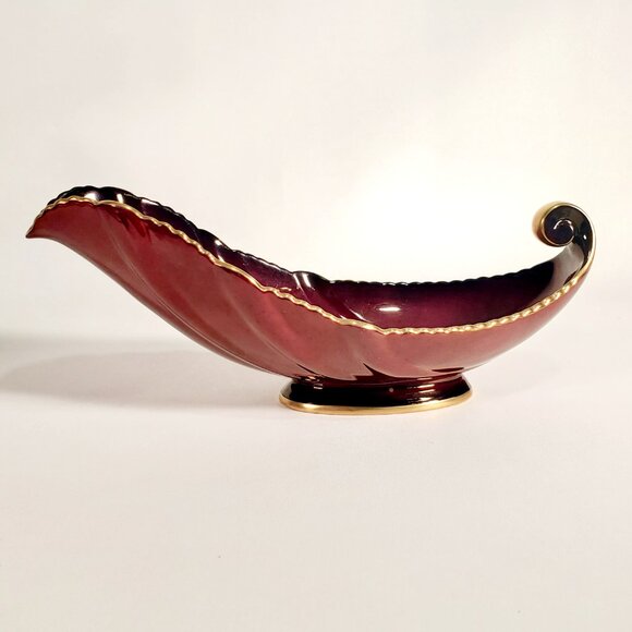 Vintage Carlton Ware 'Rouge Royal' Gravy / Sauce Boat – 1940s, Red & Gold - Picture 1 of 10